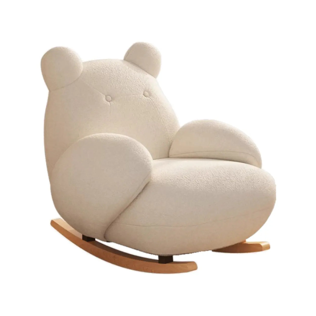 Off-White Stain Resistant Animal Shape Rocking Chair Image - 8