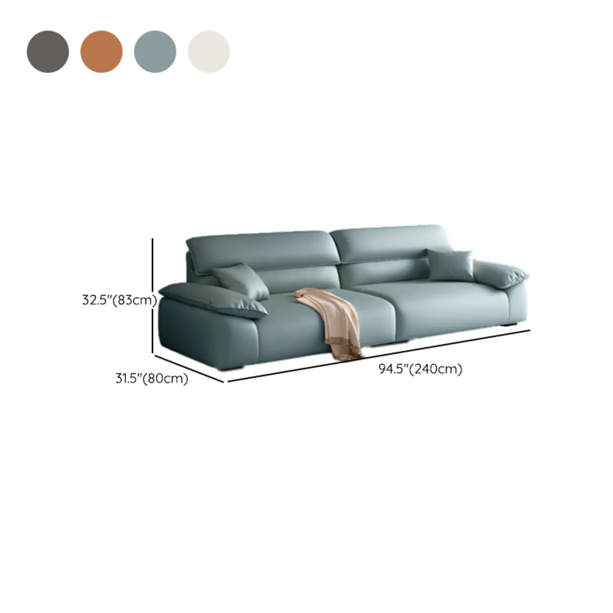 Off-White Stain Resistant Anti Cat Scratch Leather Sofa Image - 19