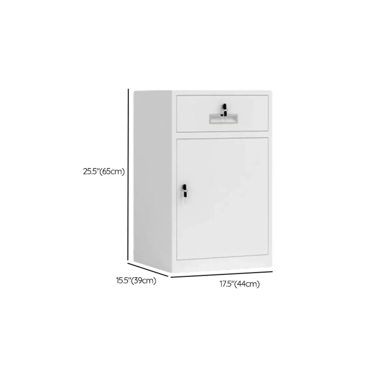 Off-White Steel Glass Doors Lockable Filing Cabinet