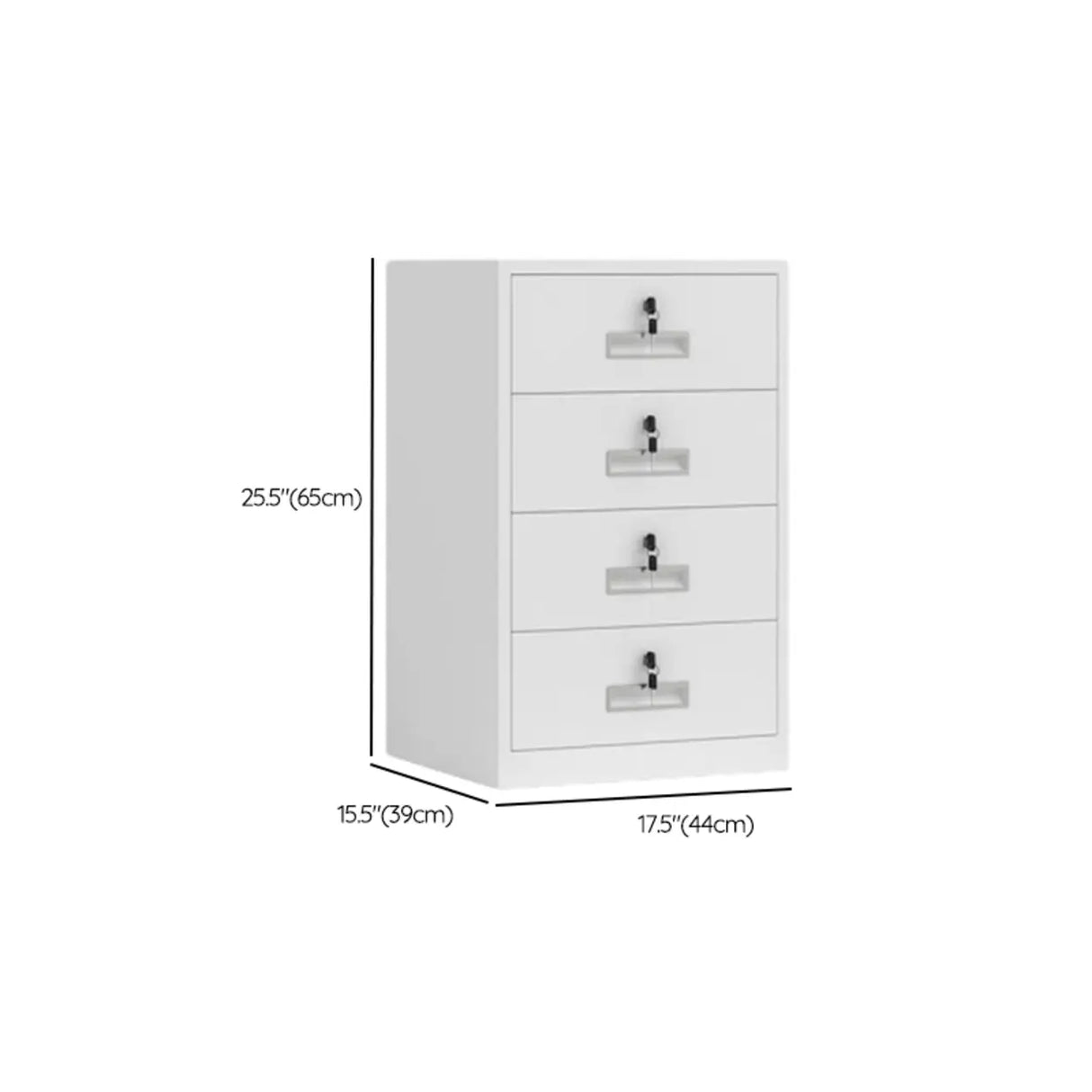 Off-White Steel Glass Doors Lockable Filing Cabinet Image - 27