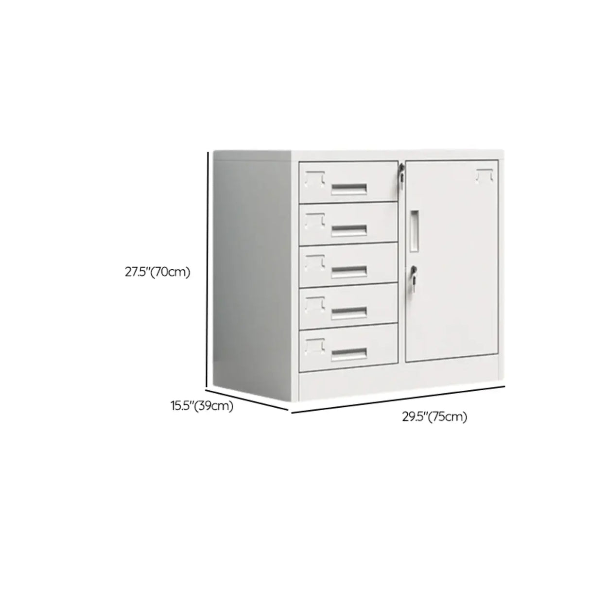 Off-White Steel Glass Doors Lockable Filing Cabinet Image - 31