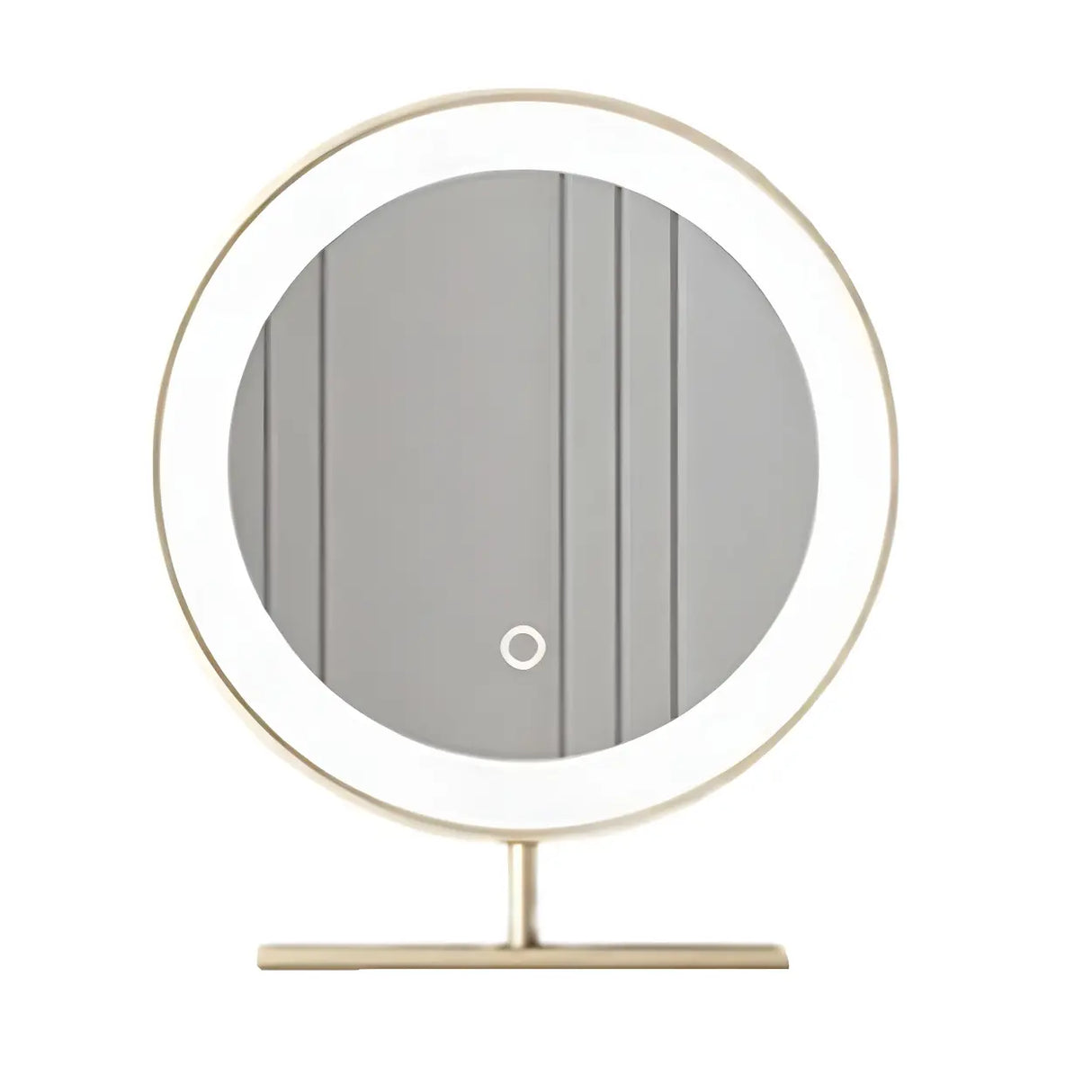 Off-White Stone Top Wood Makeup Vanity with Drawers Image - 13