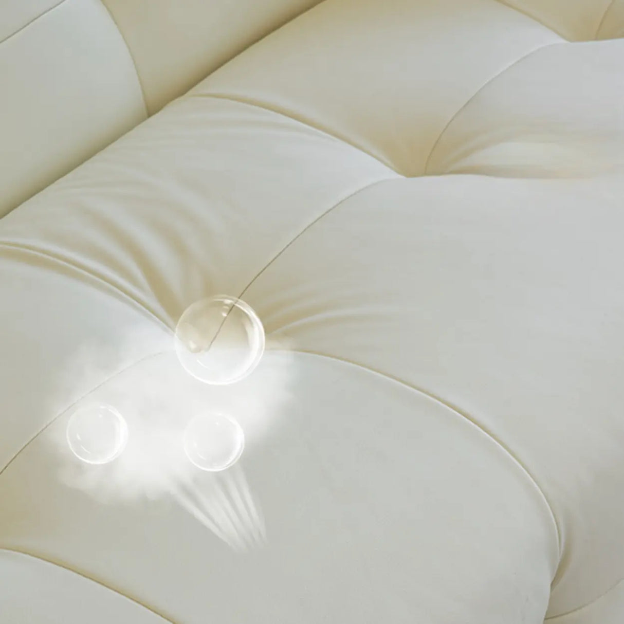 Off-White Water Resistant Leather Tuxedo Arm Sofa Image - 11