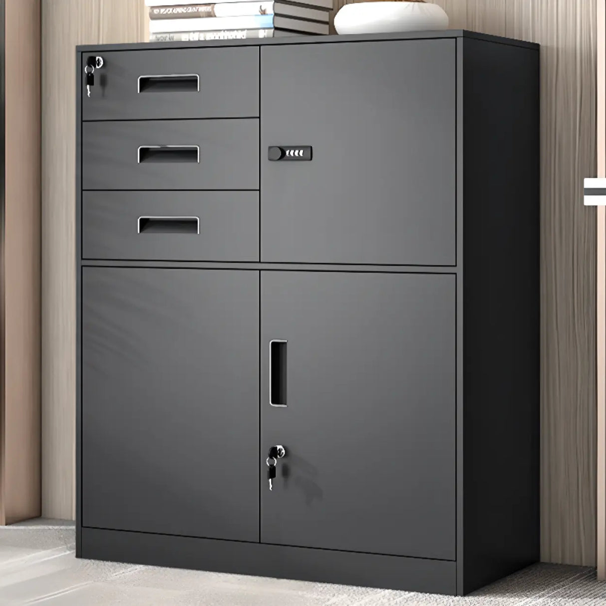 Office Vertical White Adjustable Storage Filing Cabinet Image - 4