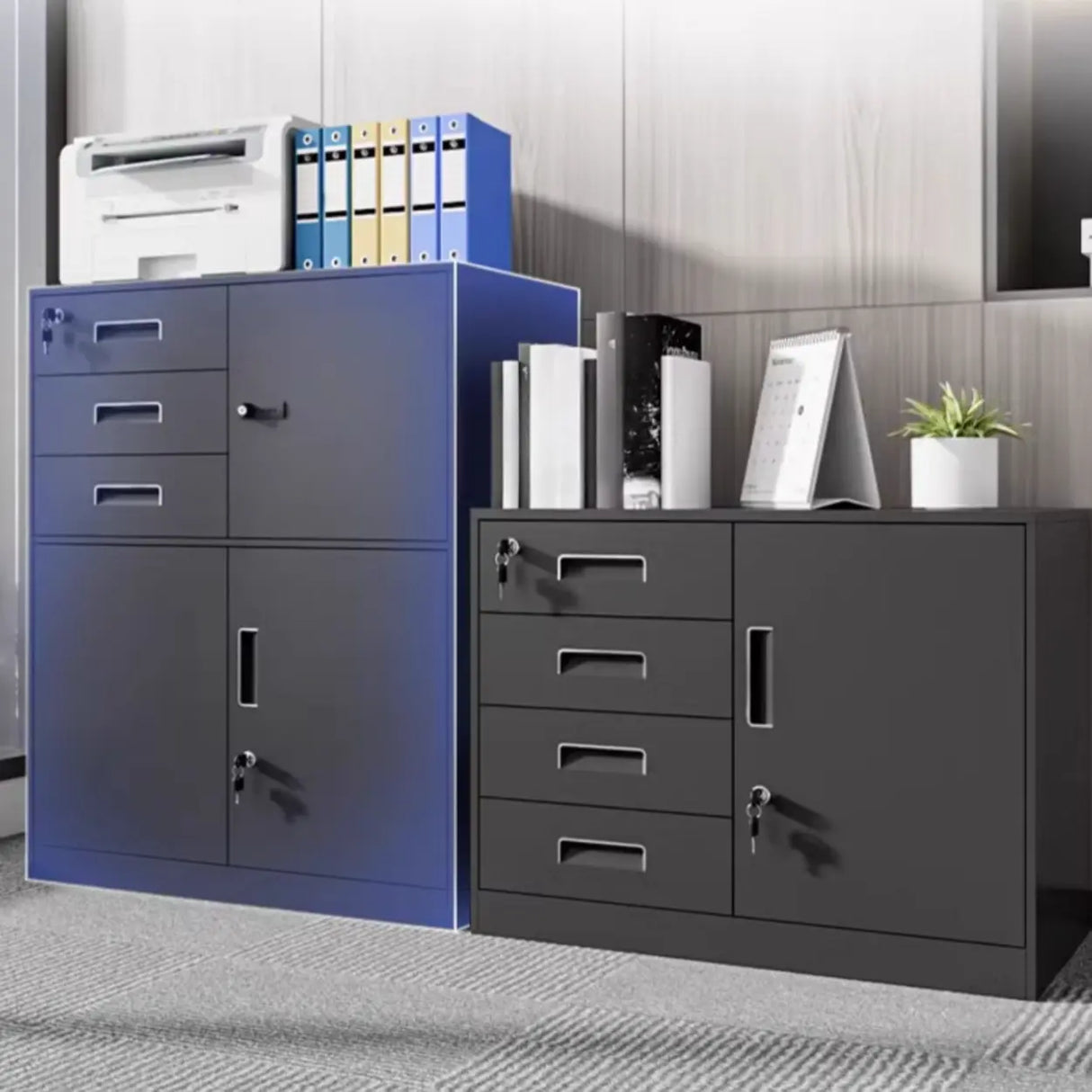 Office Vertical White Adjustable Storage Filing Cabinet Image - 6