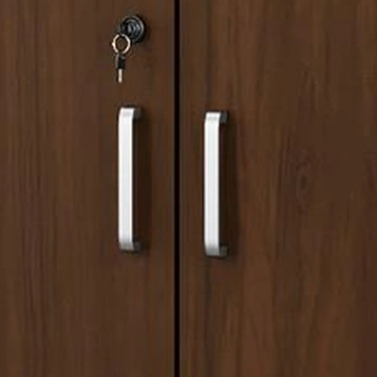 Office Wood Horizontal Brown Secure Filing Cabinet Image - 5