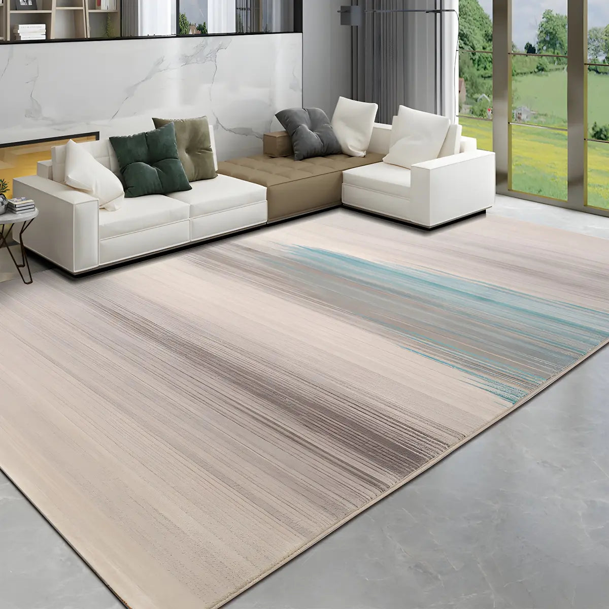 Ombre Rectangle Polyester Stain-Resistant Area Rug Image - 19