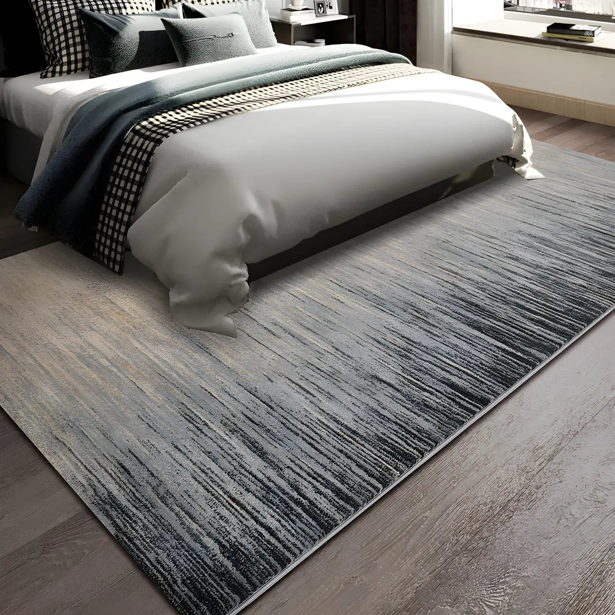 Ombre Rectangle Polyester Stain-Resistant Area Rug Image - 5