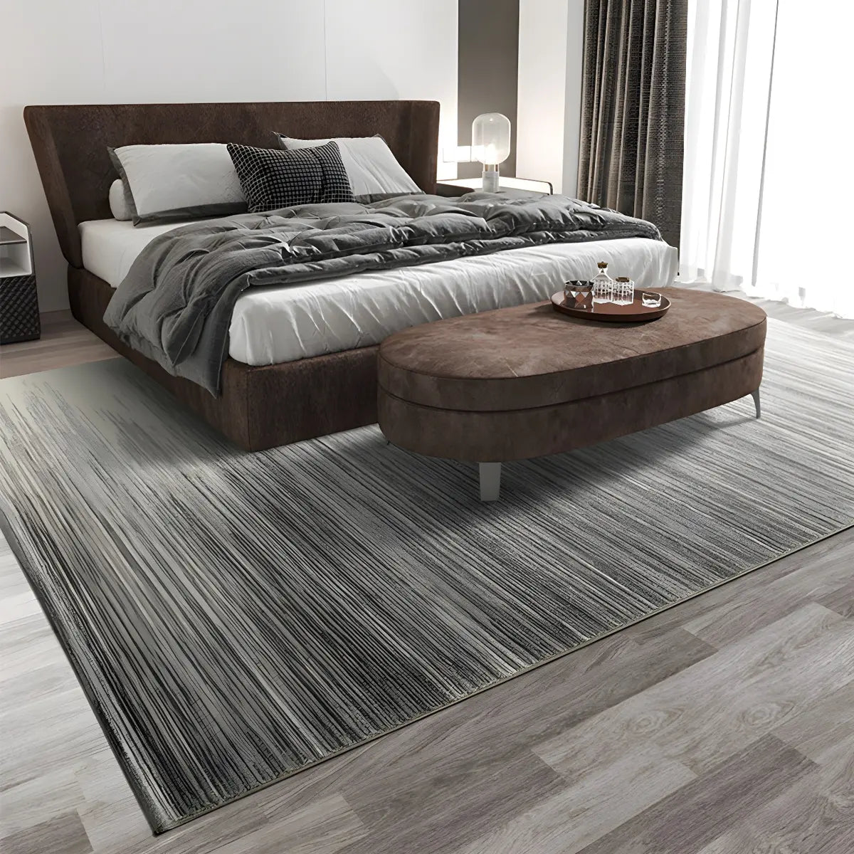 Ombre Rectangle Polyester Stain-Resistant Area Rug Image - 7