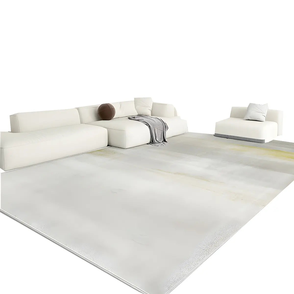 Ombre Stylish Abstract Polypropylene Beige Area Rug Image - 10