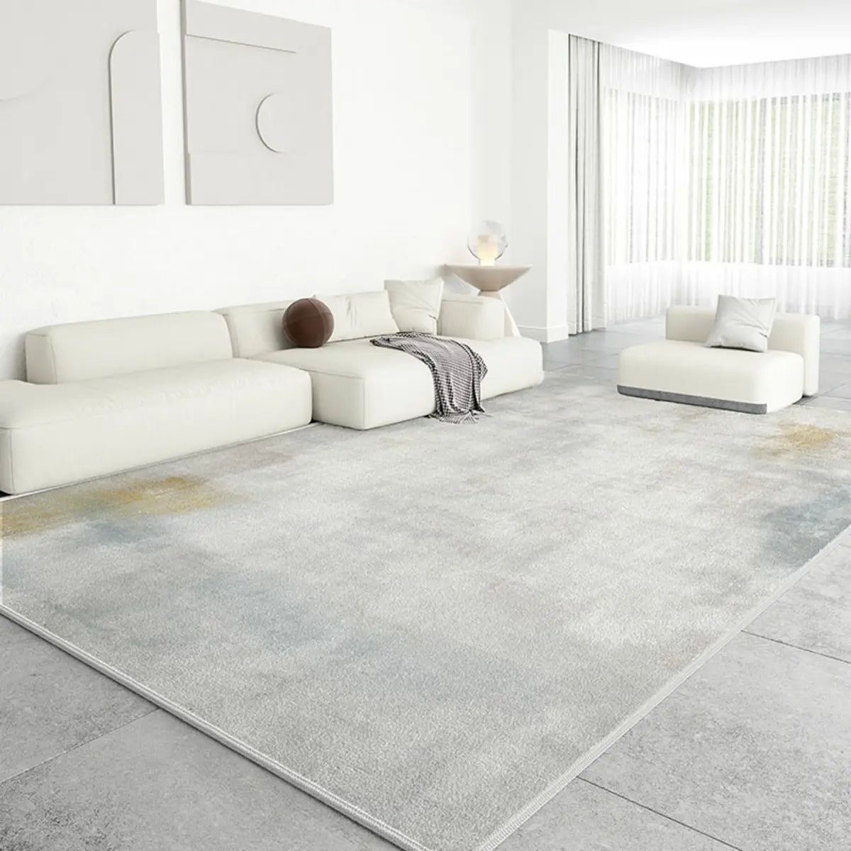 Ombre Stylish Abstract Polypropylene Beige Area Rug Image - 11