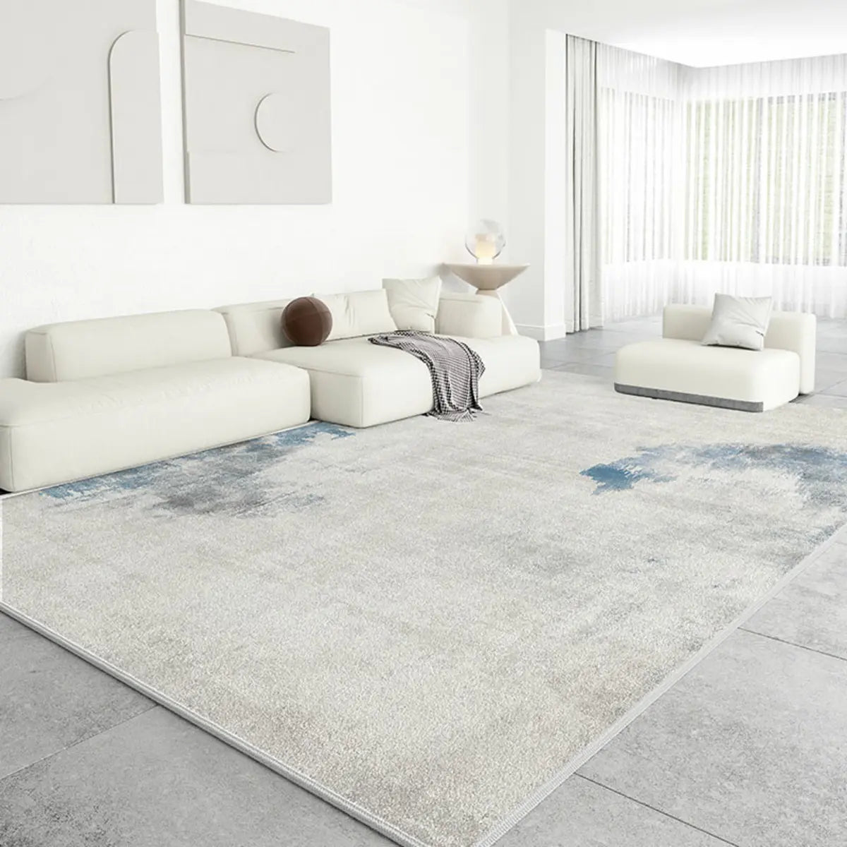 Ombre Stylish Abstract Polypropylene Beige Area Rug Image - 9