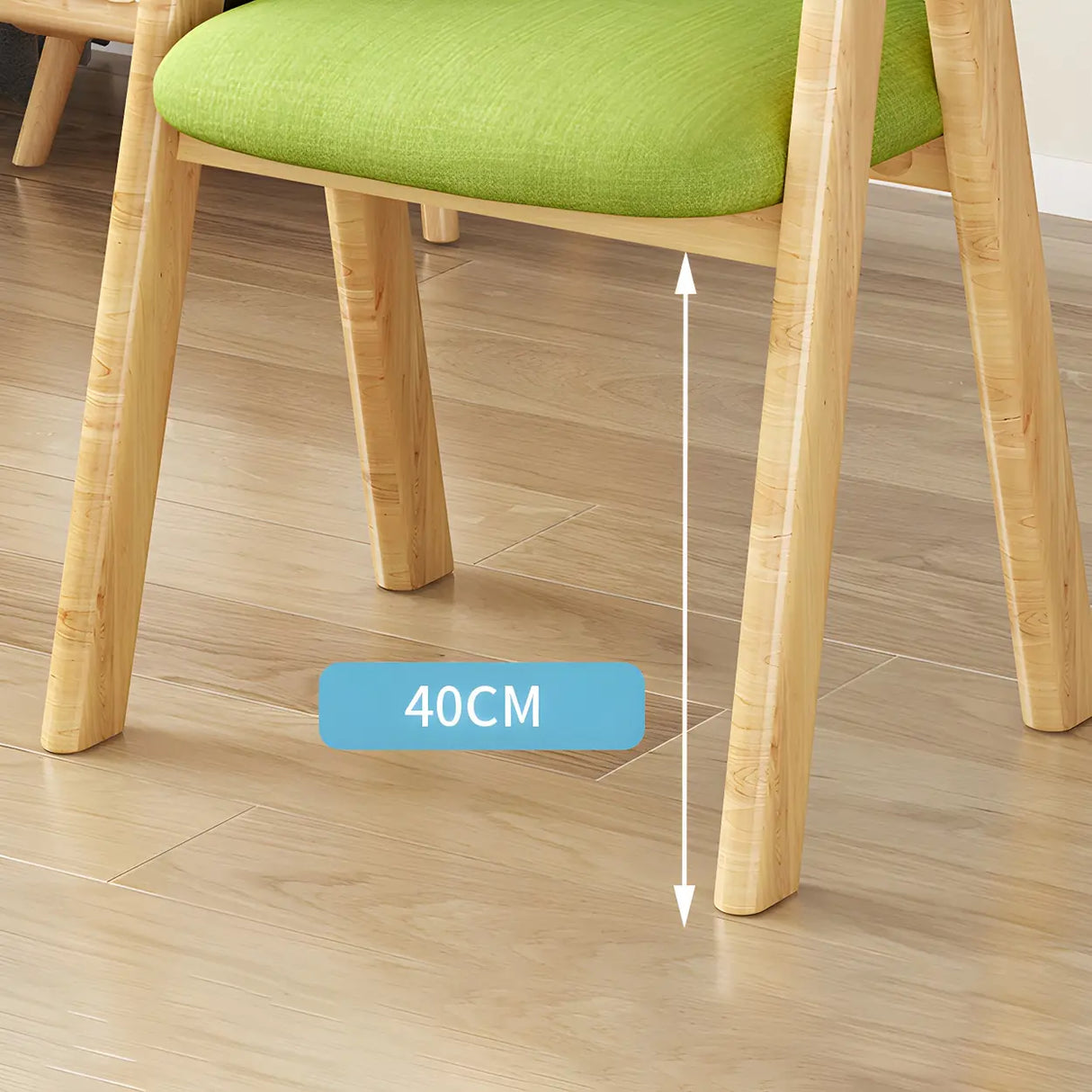 Open Back Cotton Leather Dining Arm Chair with Wood Leg Image - 17