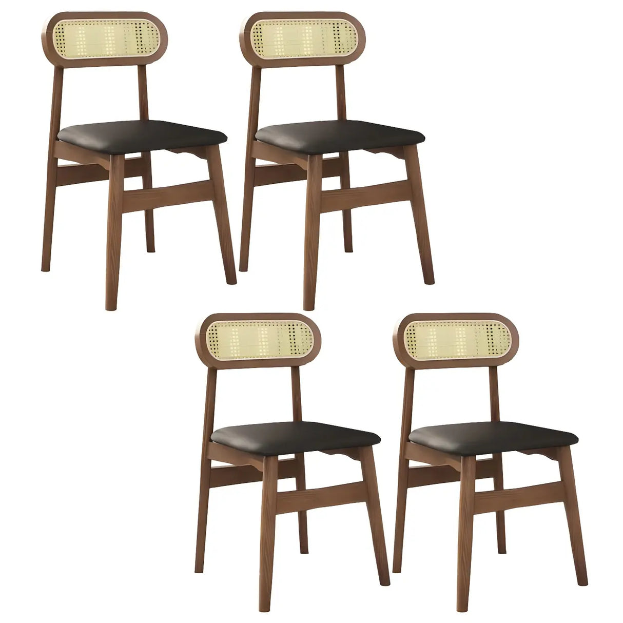 Open Back Faux Leather Upholstered Dining Side Chair Image - 10