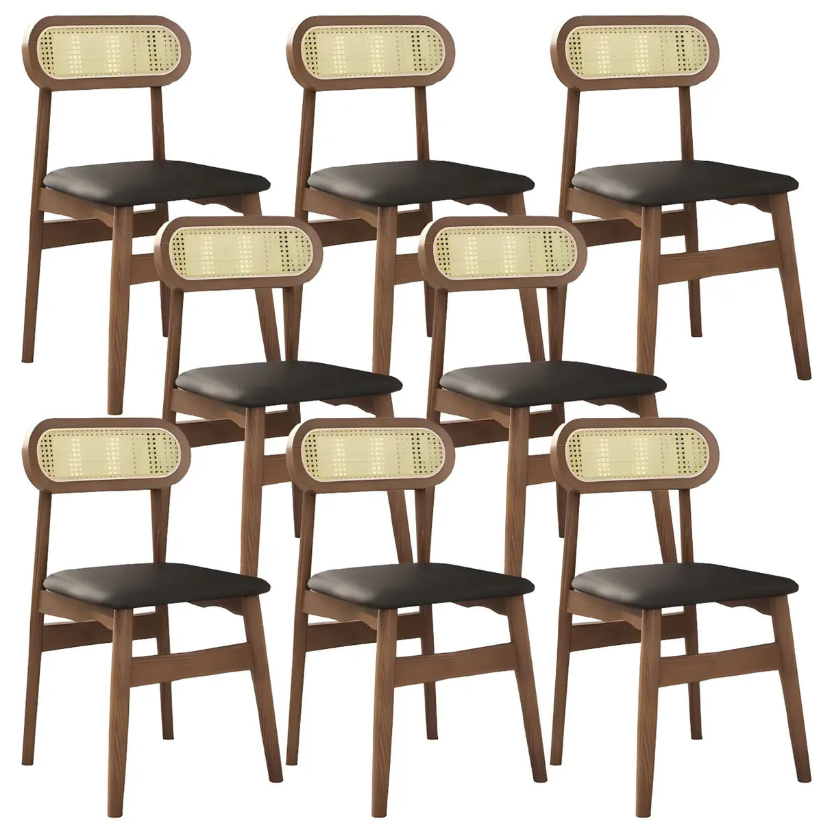 Open Back Faux Leather Upholstered Dining Side Chair Image - 11