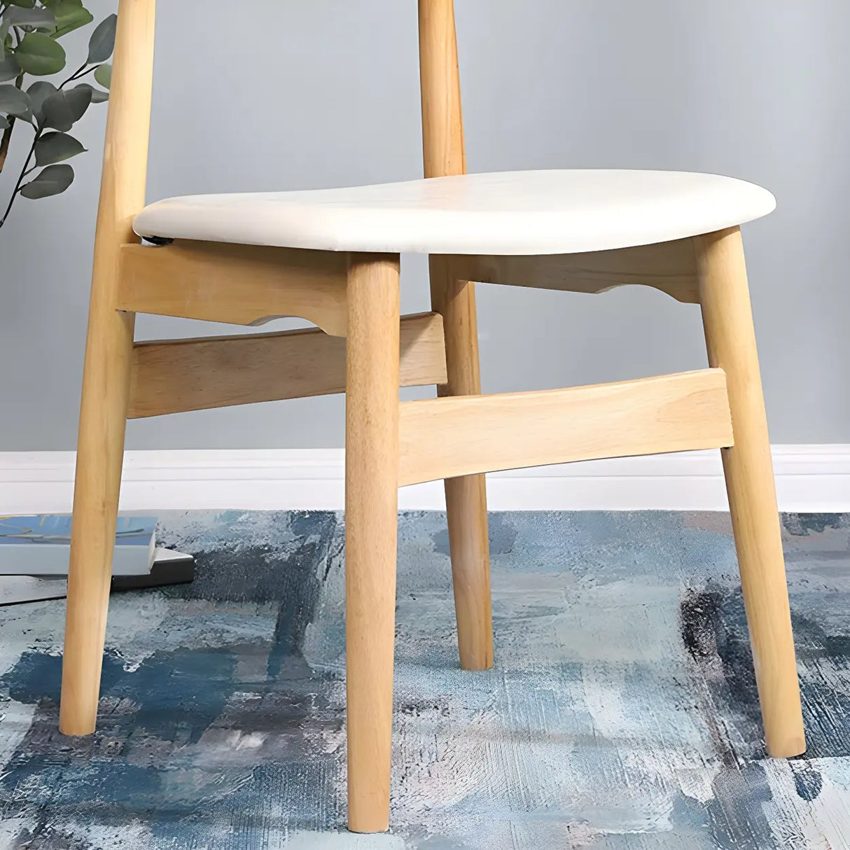 Open Back Faux Leather Upholstered Dining Side Chair Image - 15