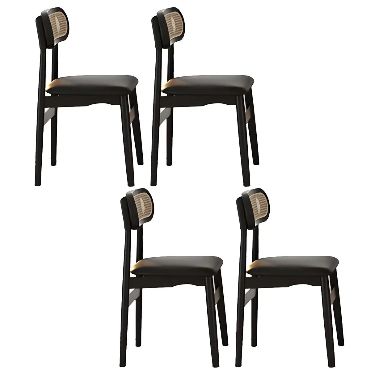 Open Back Faux Leather Upholstered Dining Side Chair Image - 2
