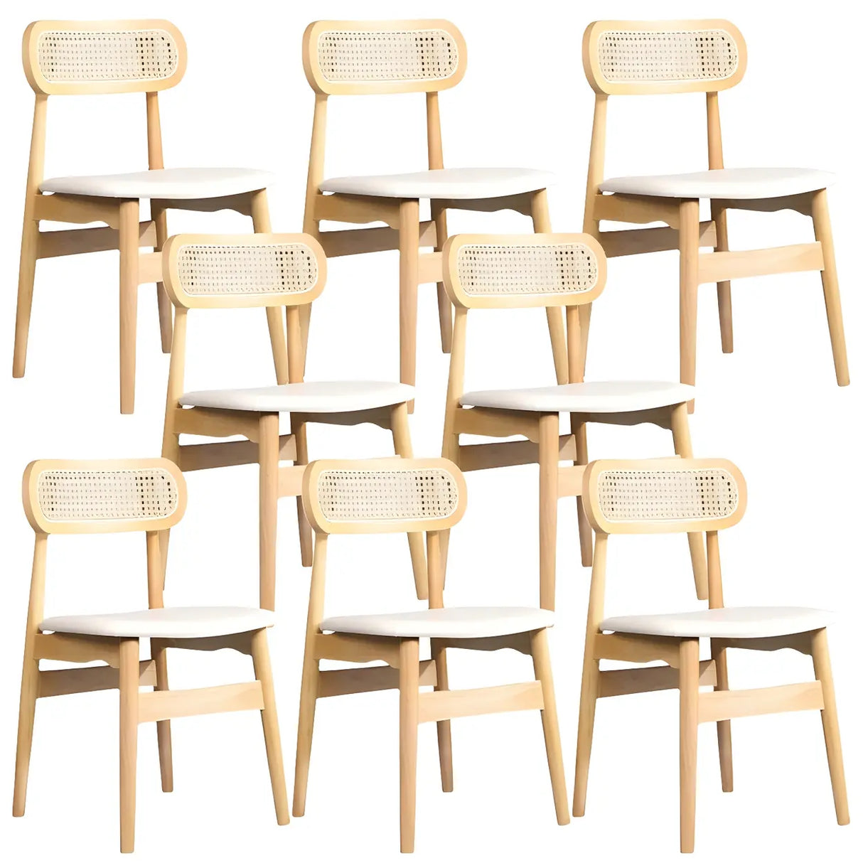 Open Back Faux Leather Upholstered Dining Side Chair Image - 7