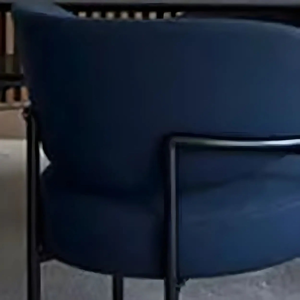 Open Back Iron Leg Faux Leather Dining Side Chair Image - 12