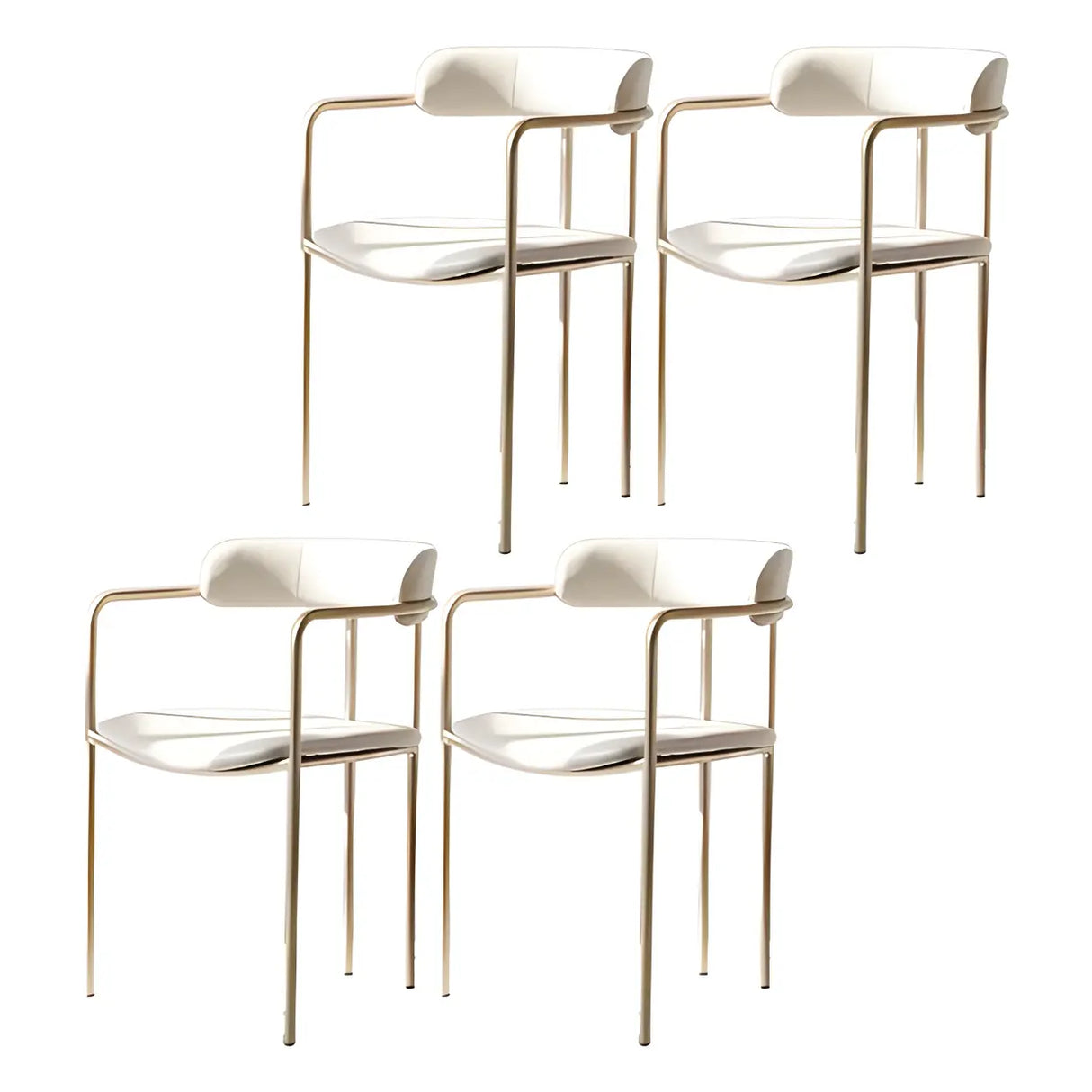 Open Back Microfiber Upholstered Dining Arm Chair Image - 11