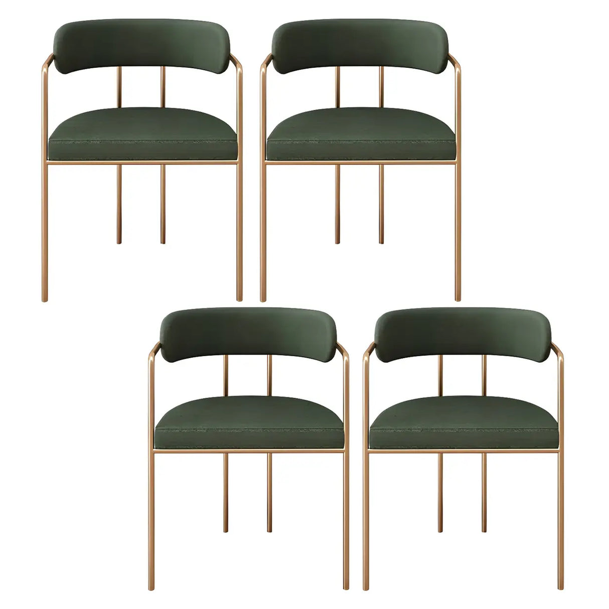 Open Back Microfiber Upholstered Dining Arm Chair Image - 5