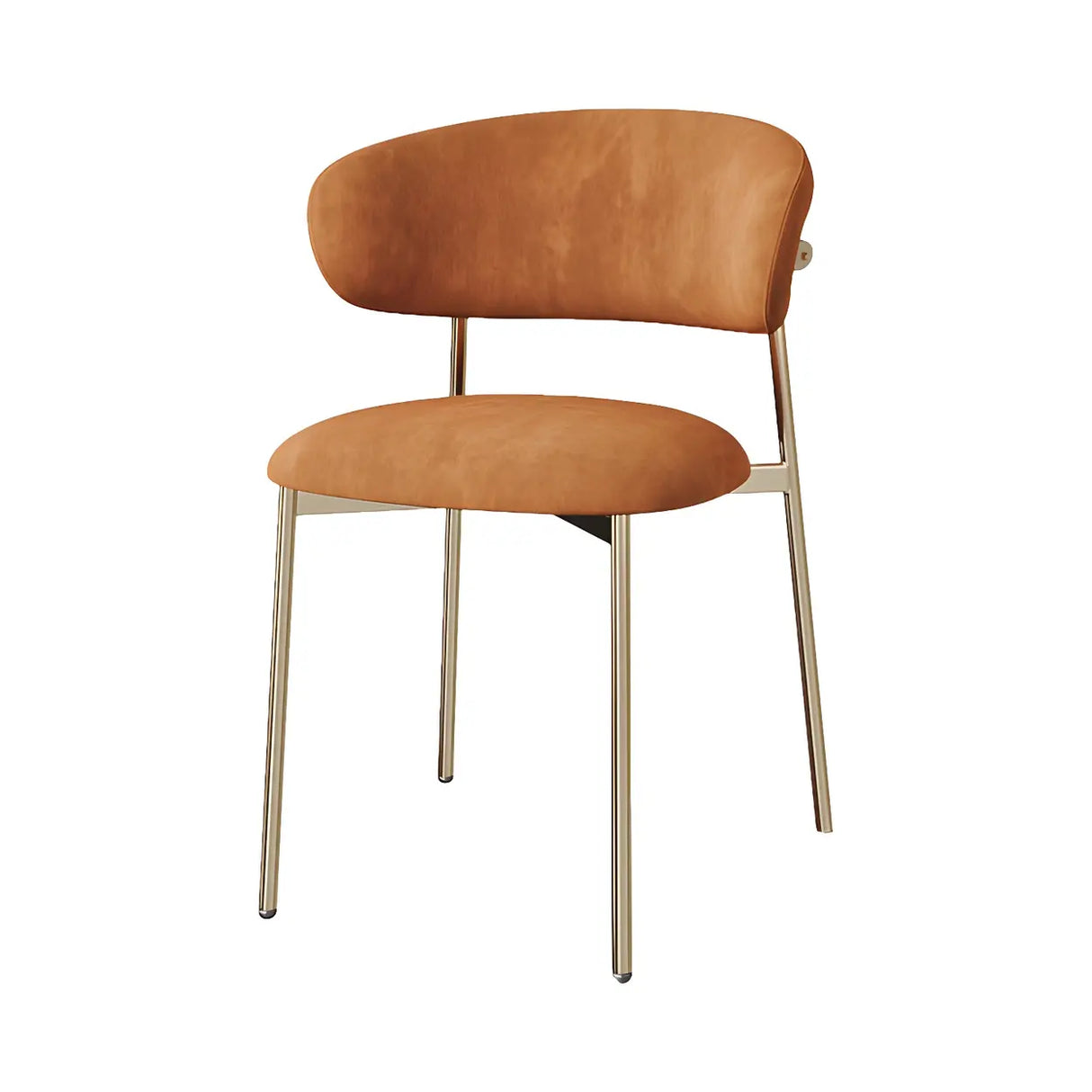 Open Back Velour Dining Side Chair with Metal Legs Image - 10