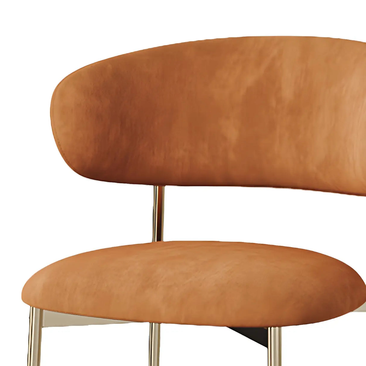 Open Back Velour Dining Side Chair with Metal Legs Image - 12