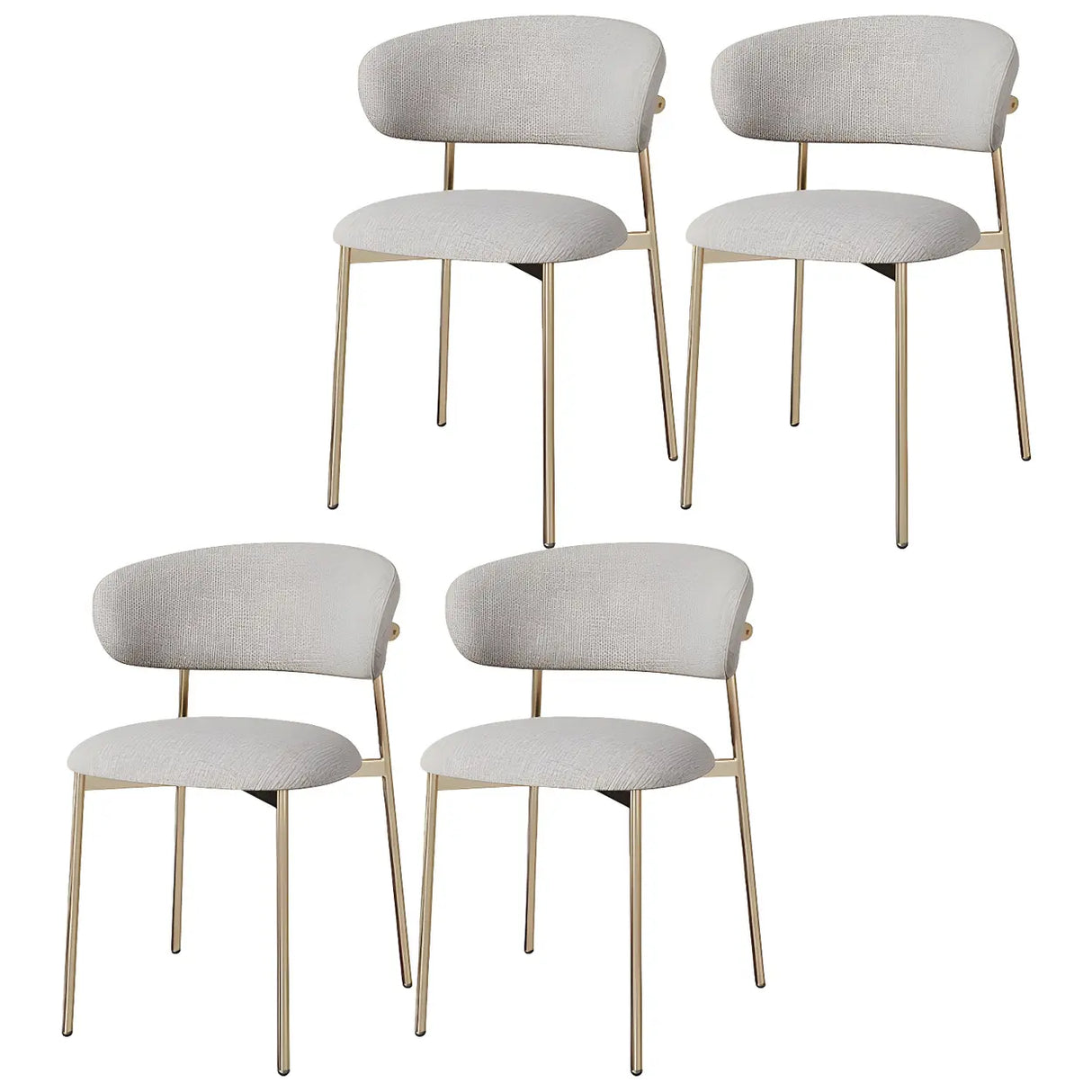 Open Back Velour Dining Side Chair with Metal Legs Image - 14