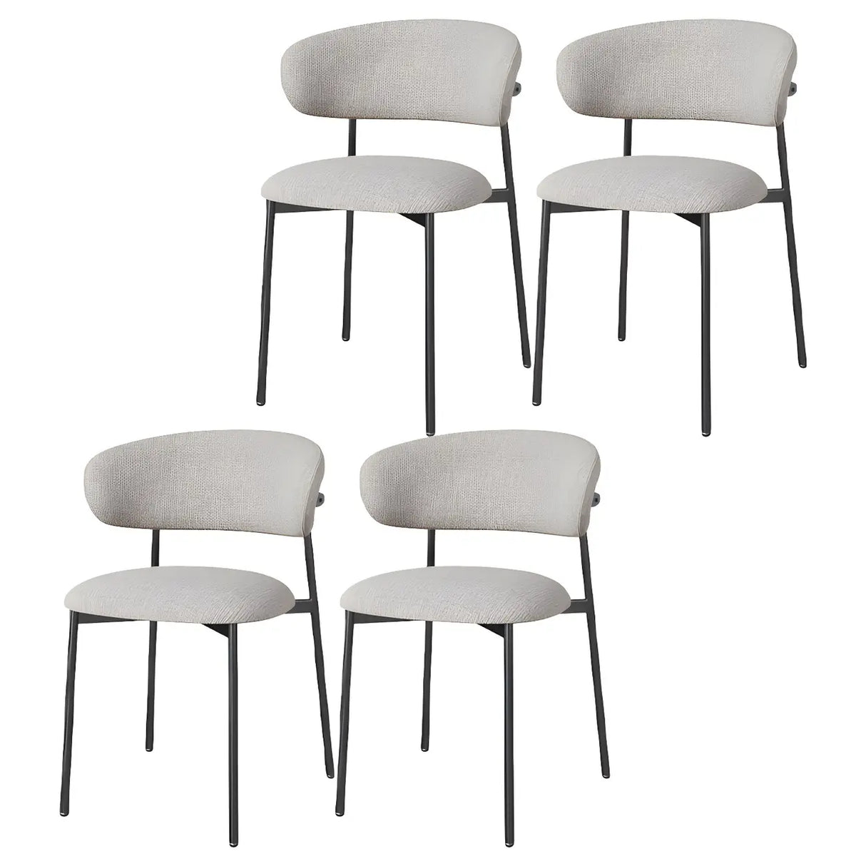 Open Back Velour Dining Side Chair with Metal Legs Image - 15