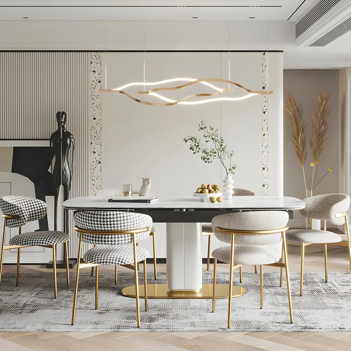 Open Back Velour Dining Side Chair with Metal Legs Image - 4