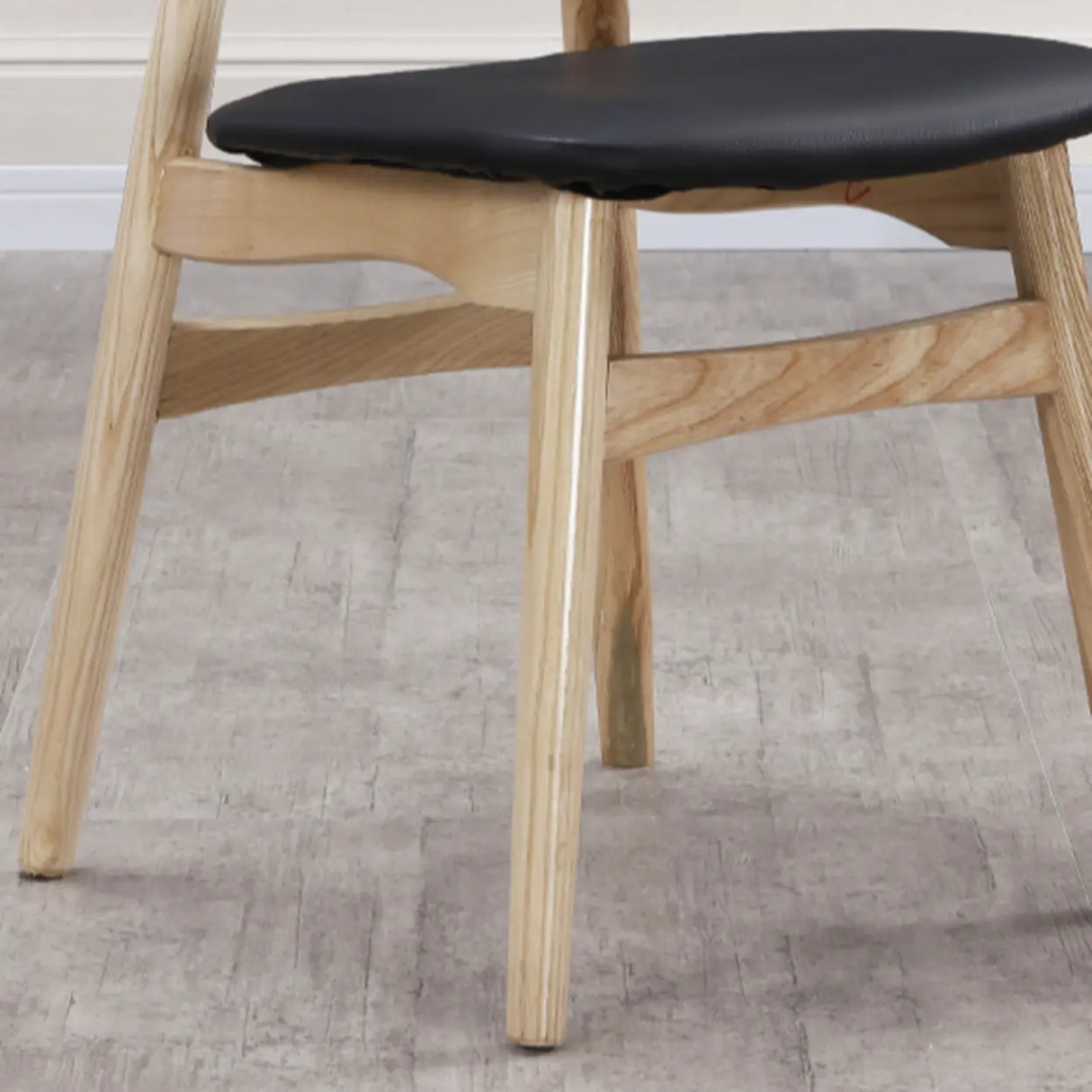 Open Back Wooden Armless Upholstered Dining Chairs Image - 10