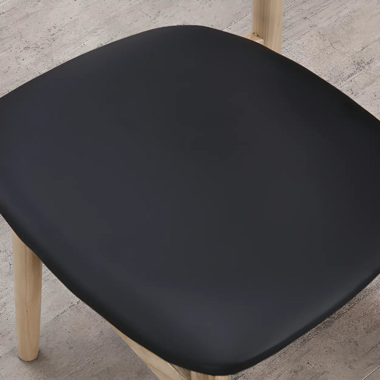 Open Back Wooden Armless Upholstered Dining Chairs Image - 7