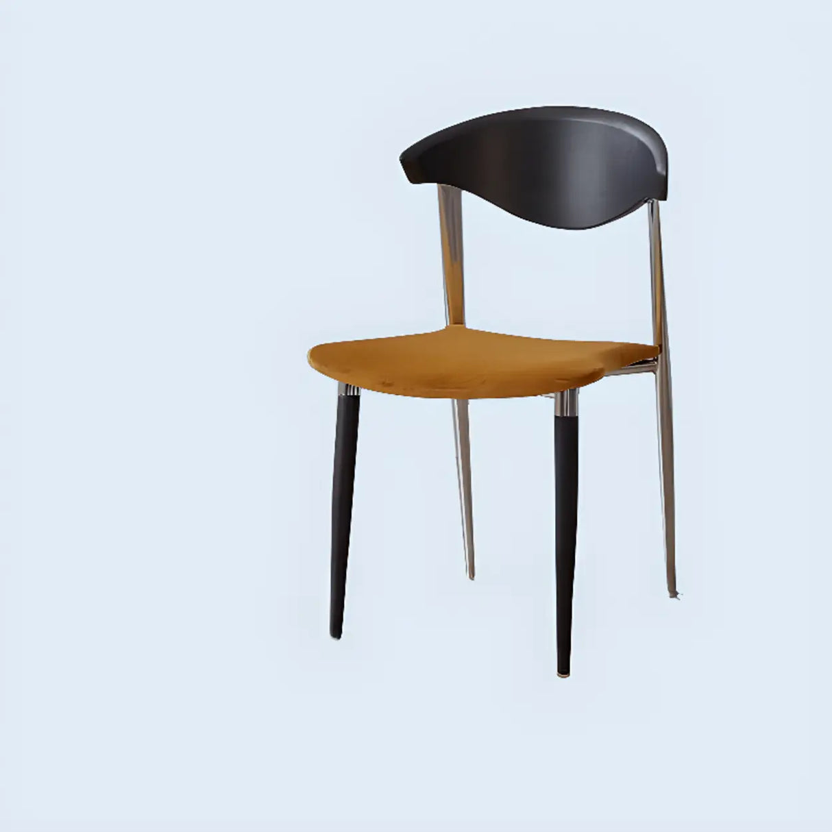 Open Curved Back Upholstered Wood Dining Chair Cherry Image - 14