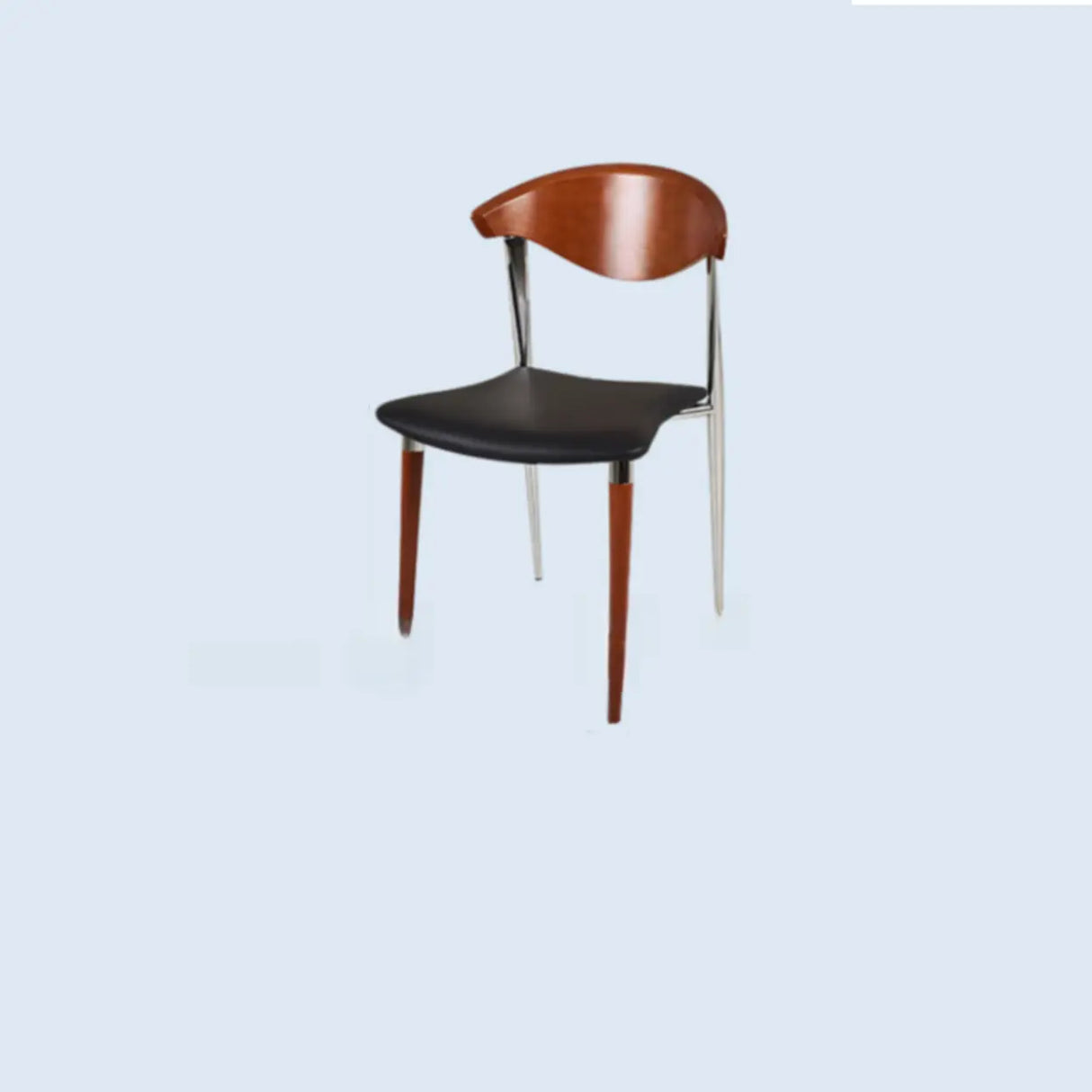 Open Curved Back Upholstered Wood Dining Chair Cherry Image - 19