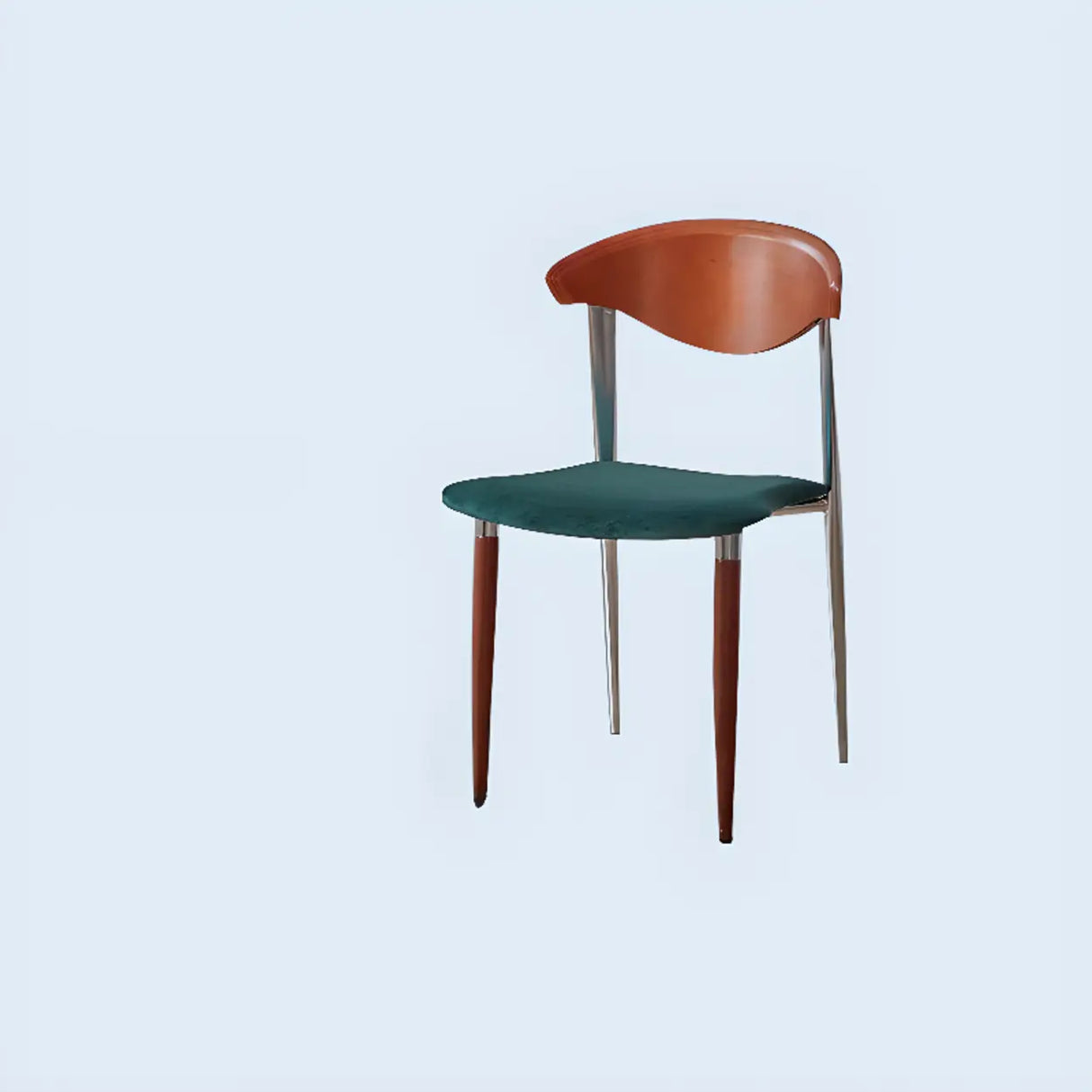 Open Curved Back Upholstered Wood Dining Chair Cherry Image - 21