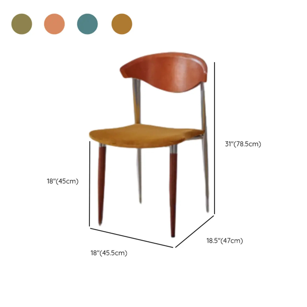 Open Curved Back Upholstered Wood Dining Chair Cherry