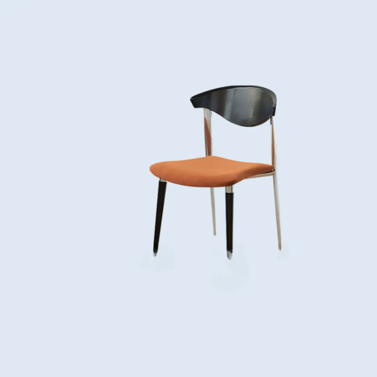 Open Curved Back Upholstered Wood Dining Chair Cherry Image - 7