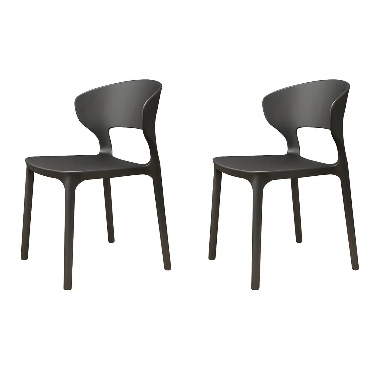 Open Low Back Armless Dining Side Chair in Multi-Color Image - 2