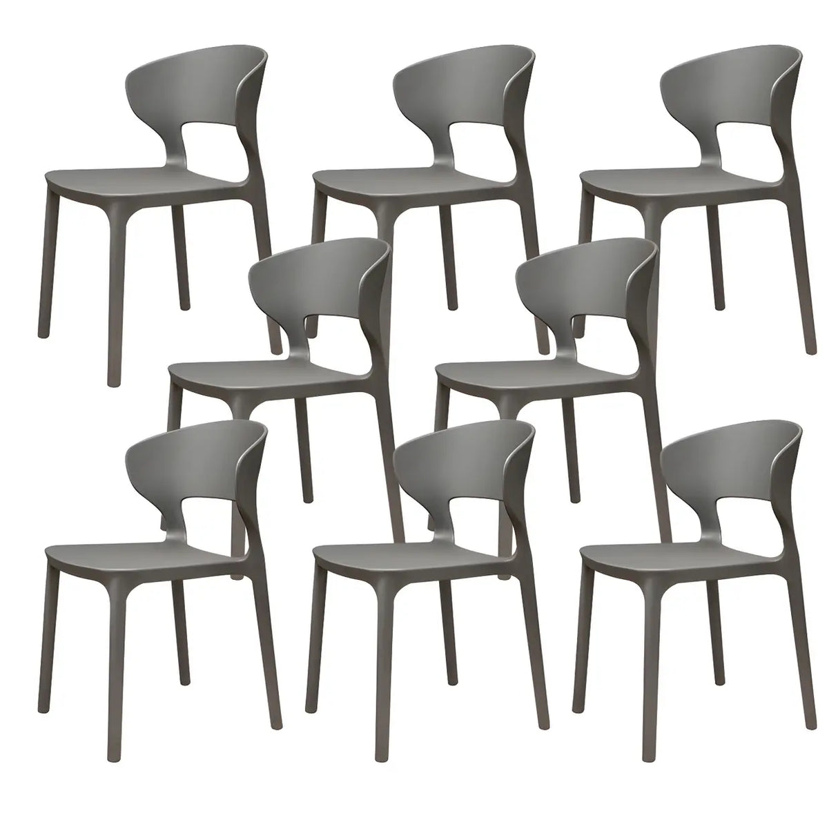 Open Low Back Armless Dining Side Chair in Multi-Color Image - 16