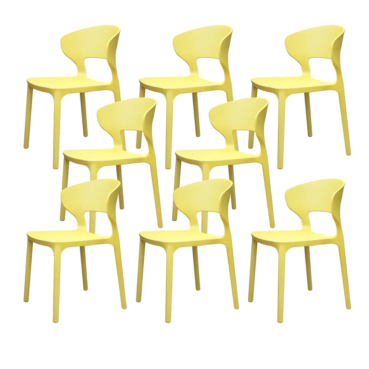 Open Low Back Armless Dining Side Chair in Multi-Color Image - 33