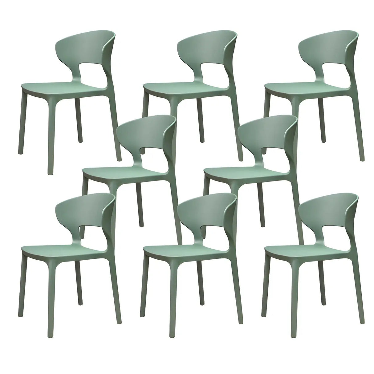 Open Low Back Armless Dining Side Chair in Multi-Color Image - 45