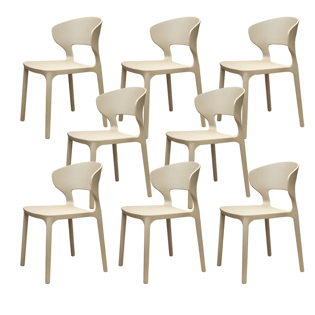 Open Low Back Armless Dining Side Chair in Multi-Color Image - 49