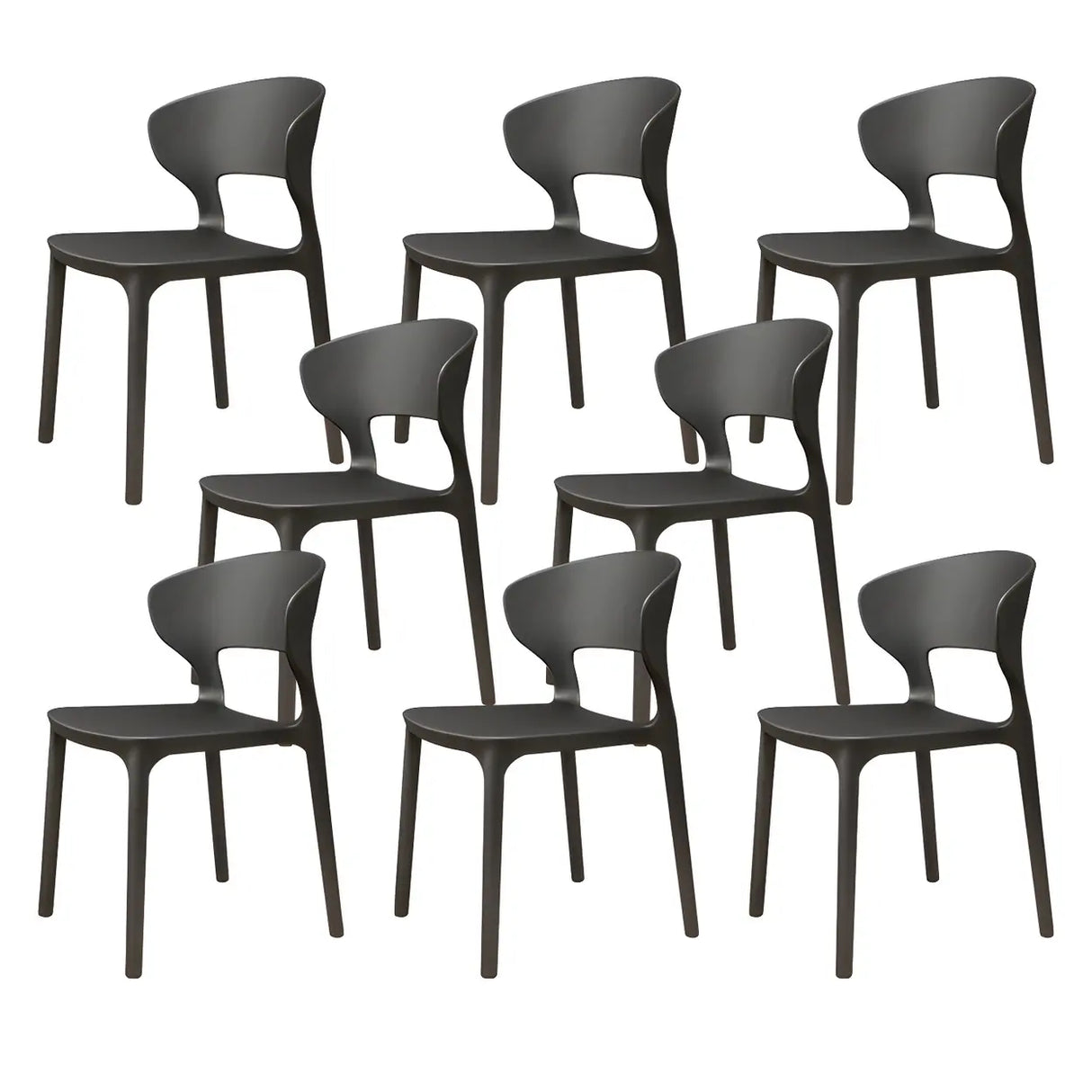 Open Low Back Armless Dining Side Chair in Multi-Color Image - 8