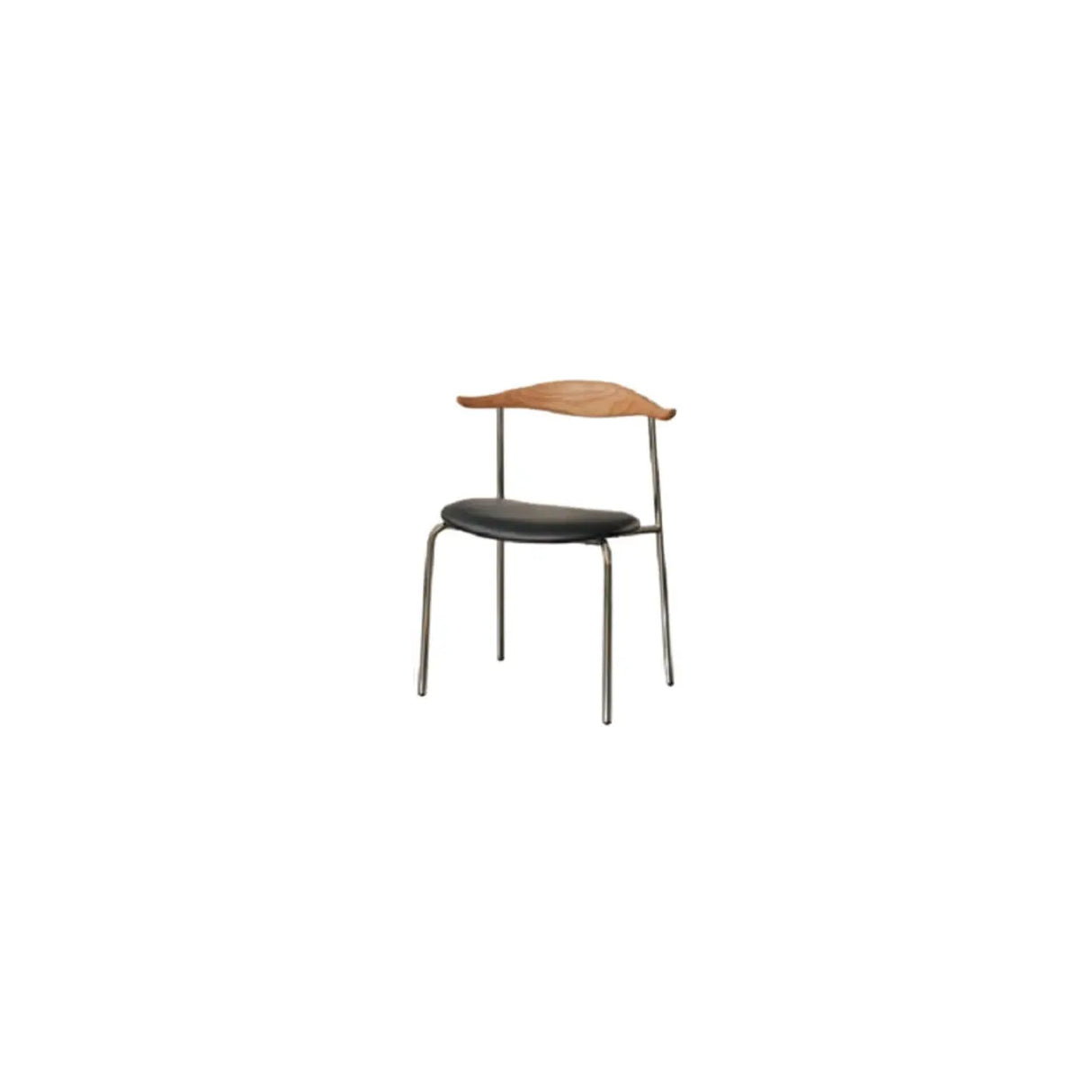 Open Low Back Faux Leather Steel Dining Side Chair Image - 27