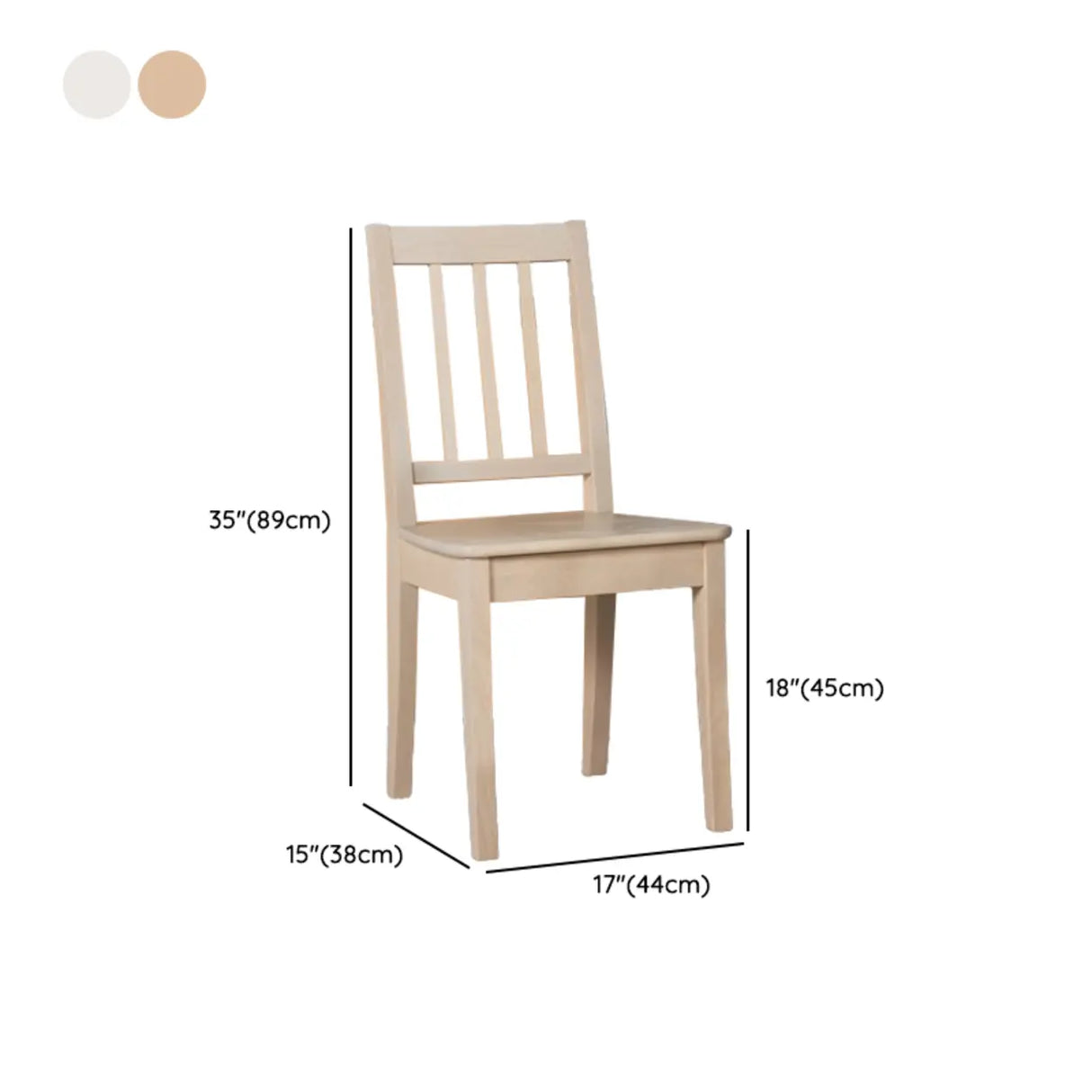 Open Slat Back Fabric Seat Wooden Dining Chair Brown Image - 16