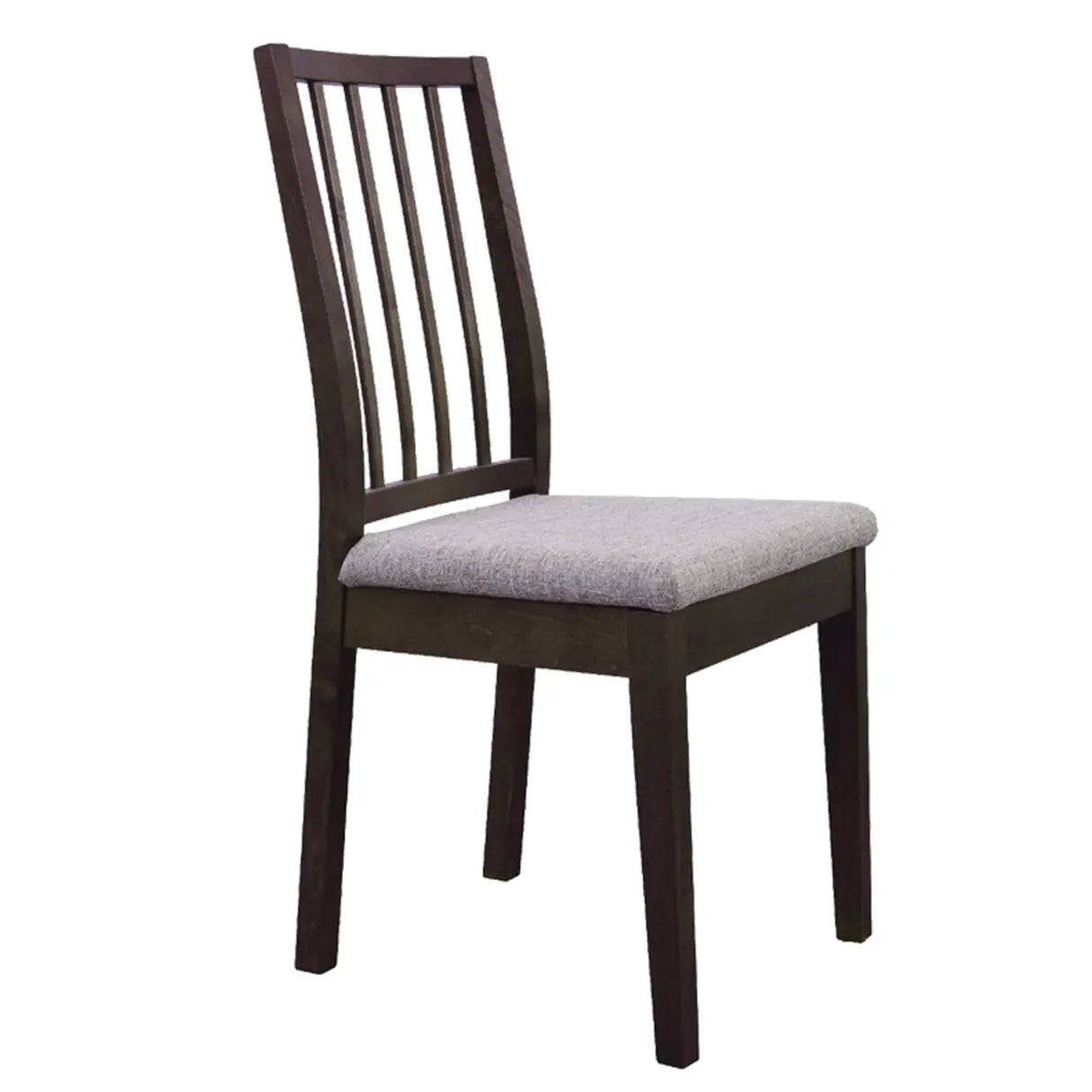 Open Slat Back Fabric Seat Wooden Dining Chair Brown Image - 6