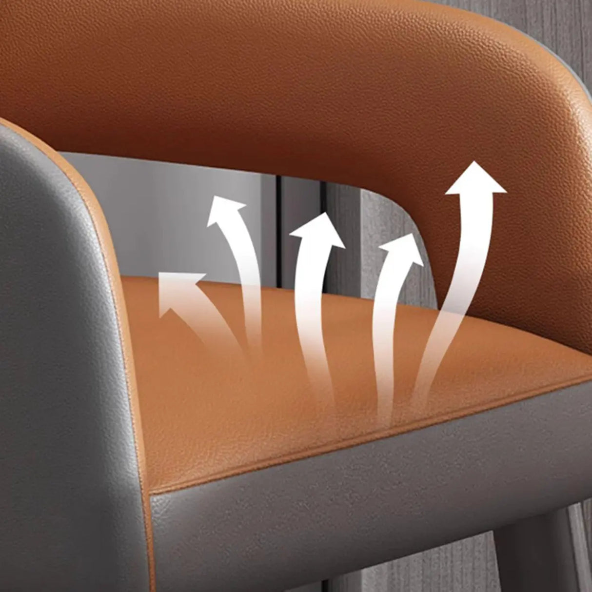 Open Standard Back Heights Faux Leather Arm Chair Image - 14