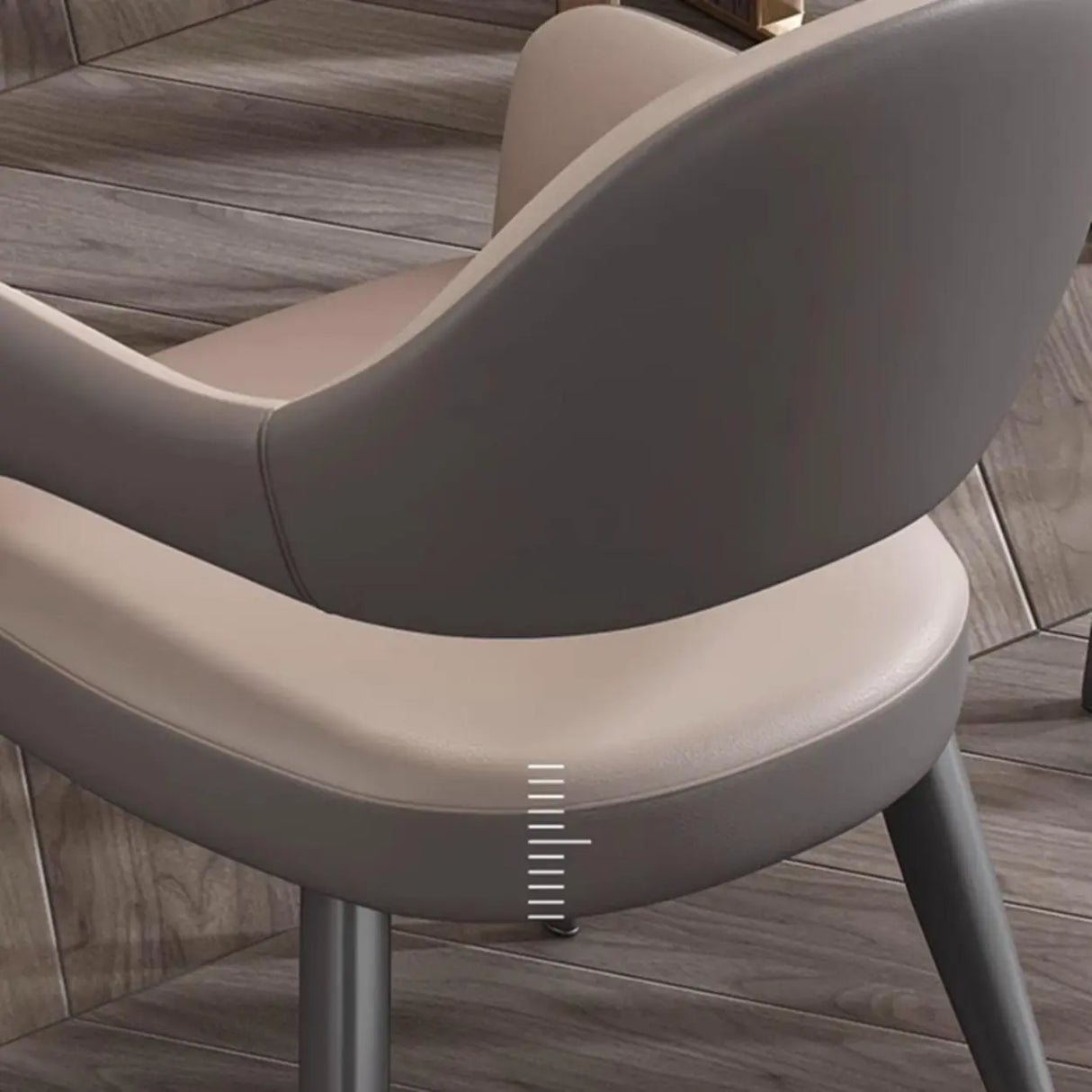 Open Standard Back Heights Faux Leather Arm Chair Image - 17