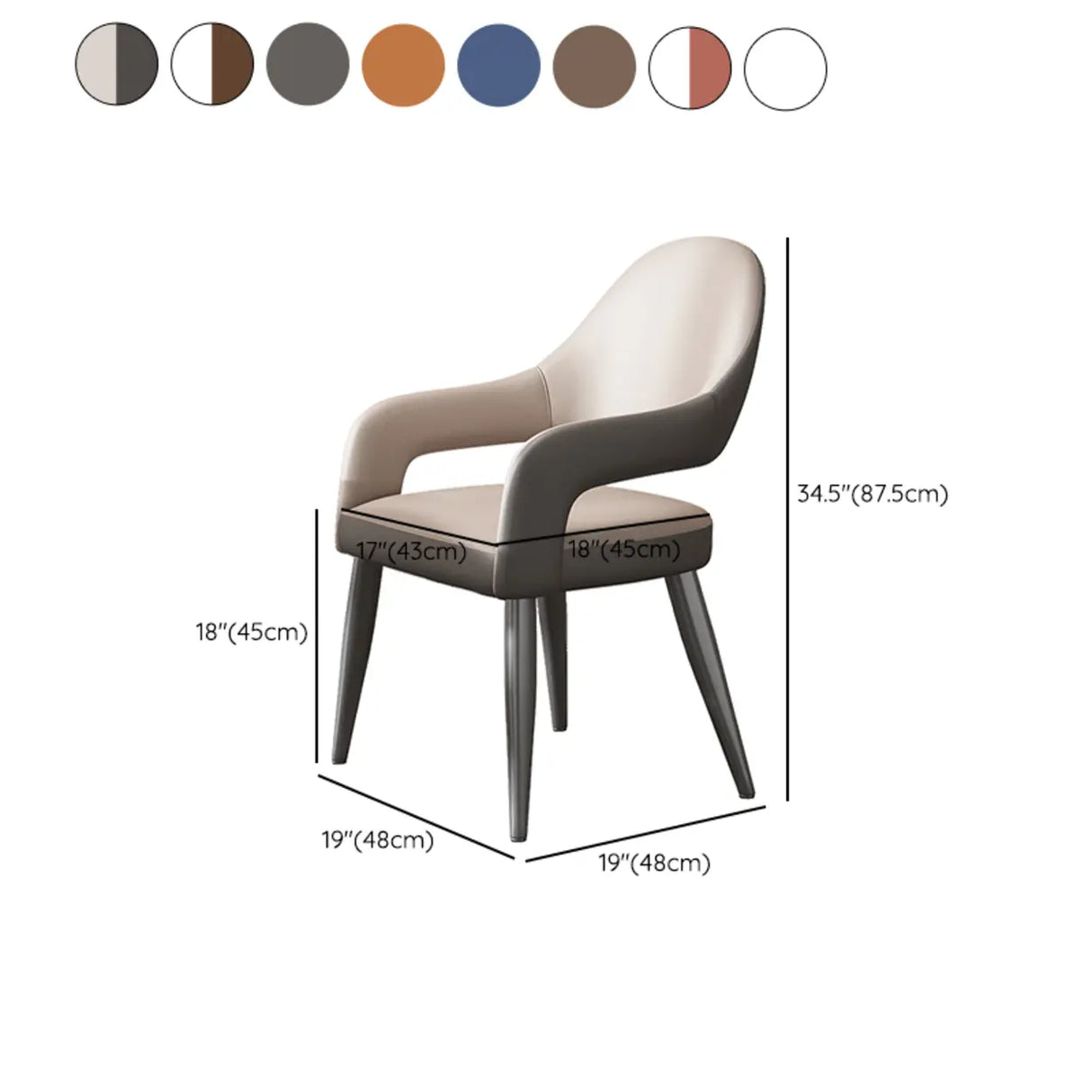 Open Standard Back Heights Faux Leather Arm Chair