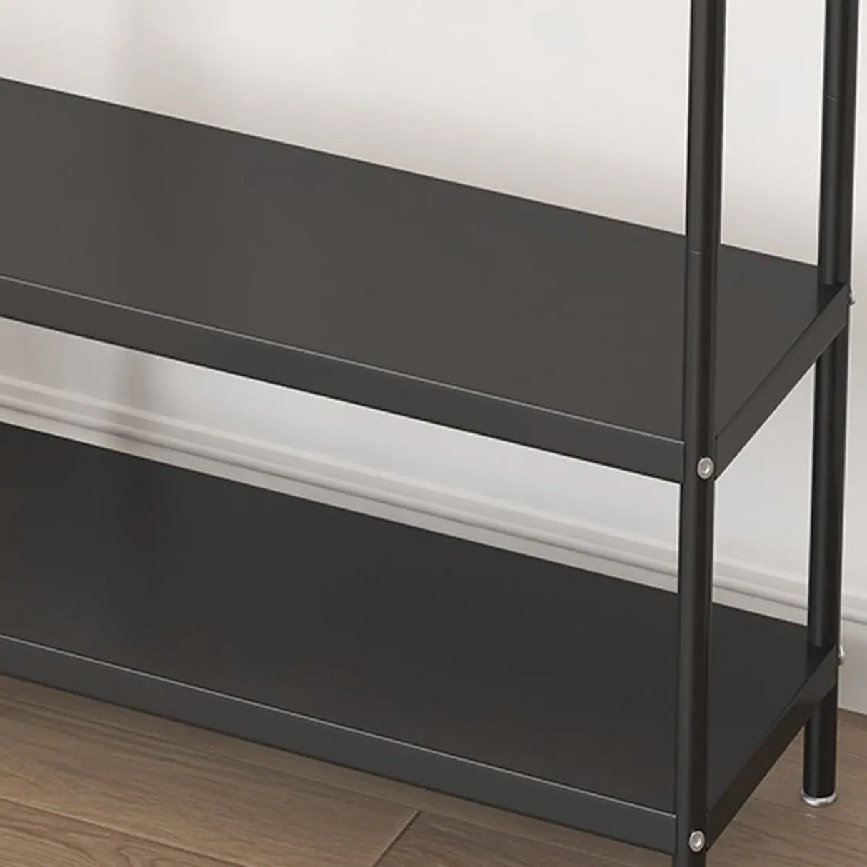 Open Storage Bedside Metal Hall Tree with Shelves Image - 10